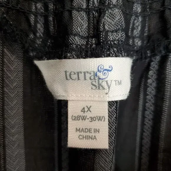 Terra & Sky Black Stripe Peasant Cottagecore Maxi Dress 4X Ruffle Farm Country - Picture 9 of 16